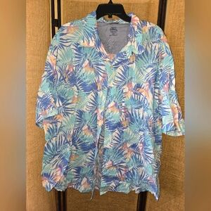 Men's Izod Button Down Shirt Tropical Print Pastels Sz 3XLT